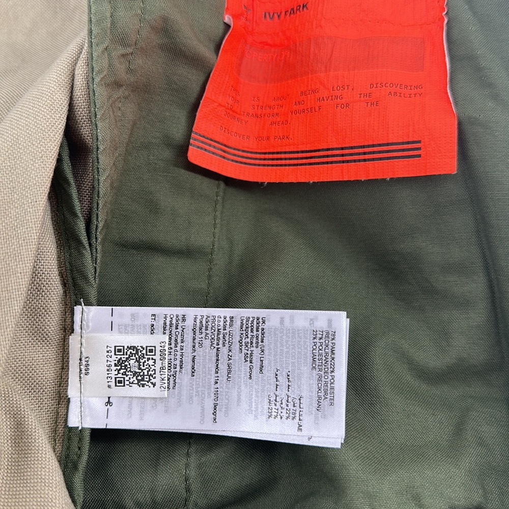Adidas Ivy Park Unisex Green Long Sleeve High Neck Canvas Jacket S - Picture 14 of 16